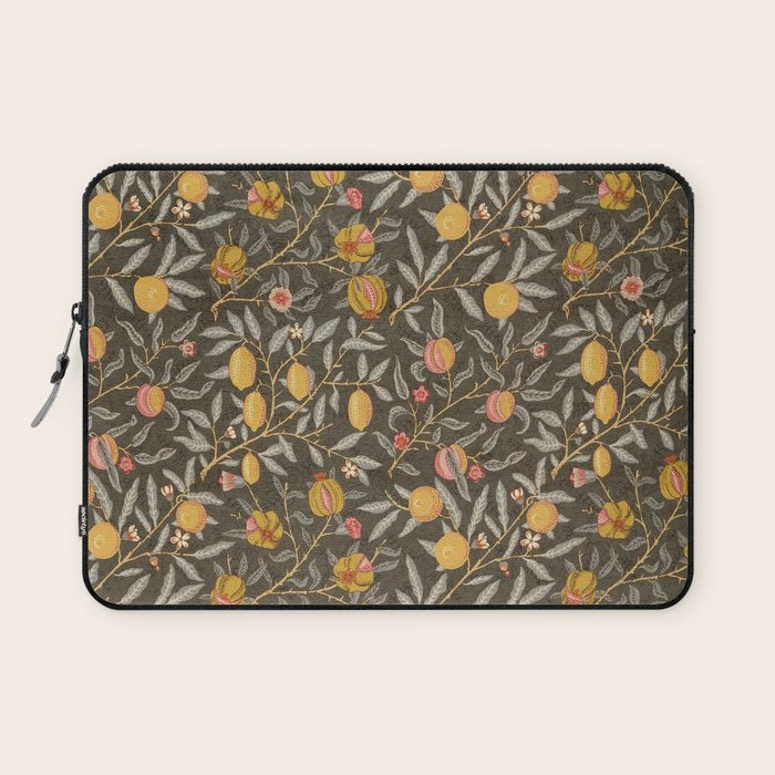 William Morris Vintage Pomegranate Fruit Walnut Bullrush Pattern  Laptop Sleeve Gallery Image 1