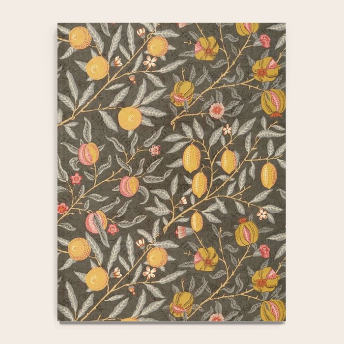 William Morris Vintage Pomegranate Fruit Walnut Bullrush Pattern  Notebook Gallery Image 4