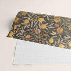 William Morris Vintage Pomegranate Fruit Walnut Bullrush Pattern  Wrapping Paper Gallery Image 2