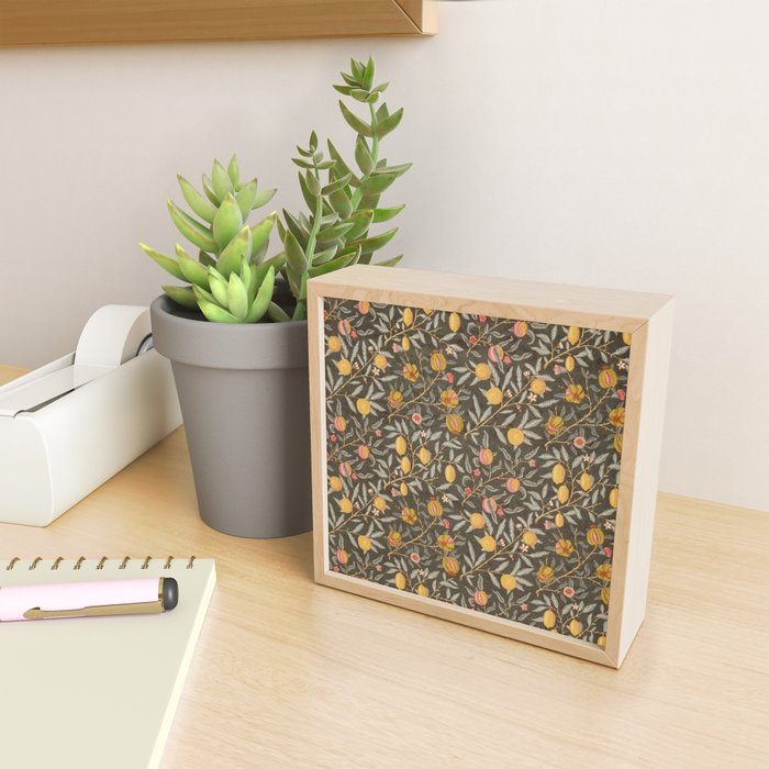 William Morris Vintage Pomegranate Fruit Walnut Bullrush Pattern  Mini Art Print Gallery Image 2