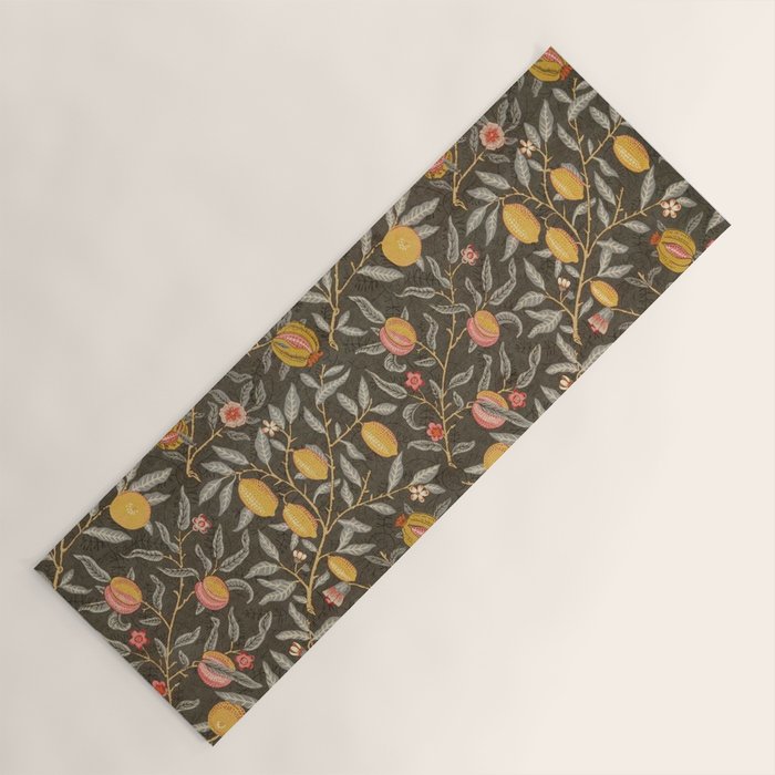 William Morris Vintage Pomegranate Fruit Walnut Bullrush Pattern  Yoga Mat Gallery Image 1