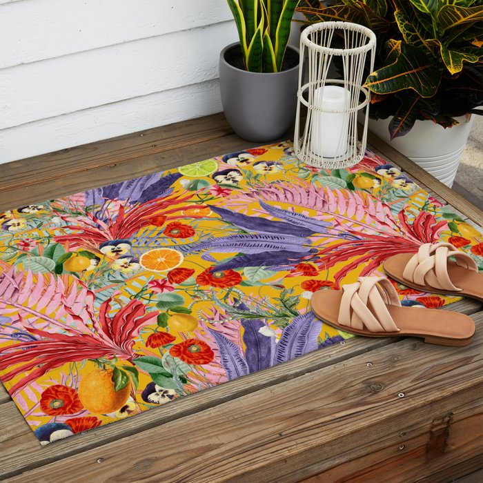 Summer Tropical Garden Outdoor Rug Gallery Image 2