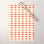 Mid Century Modern Atomic Stars Grid in Retro Christmas Red and Cream Wrapping Paper Gallery Image 1