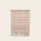 Mid Century Modern Atomic Stars Grid in Retro Christmas Red and Cream Wall Hanging Gallery Image 1