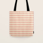 Mid Century Modern Atomic Stars Grid in Retro Christmas Red and Cream Tote Bag Gallery Image 1