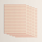 Mid Century Modern Atomic Stars Grid in Retro Christmas Red and Cream Wrapping Paper Gallery Image 3