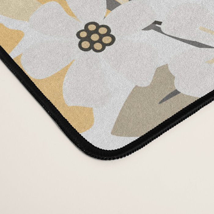 Spring Wildflowers, Floral Prints, Yellow and Gray Desk Mat Gallery Image 4