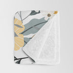 Spring Wildflowers, Floral Prints, Yellow and Gray Throw Blanket Gallery Image 3