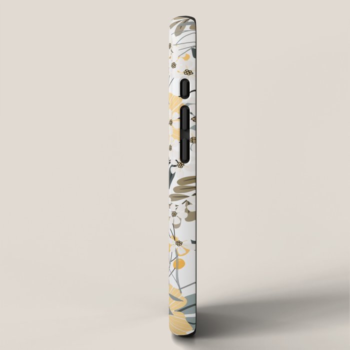 Spring Wildflowers, Floral Prints, Yellow and Gray iPhone Case Gallery Image 2