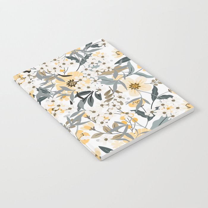 Spring Wildflowers, Floral Prints, Yellow and Gray Notebook Gallery Image 1