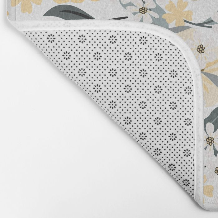 Spring Wildflowers, Floral Prints, Yellow and Gray Bath Mat Gallery Image 2