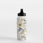 Spring Wildflowers, Floral Prints, Yellow and Gray Water Bottle Gallery Image 3