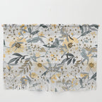 Spring Wildflowers, Floral Prints, Yellow and Gray Wall Hanging Gallery Image 1