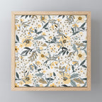 Spring Wildflowers, Floral Prints, Yellow and Gray Mini Art Print Gallery Image 1