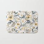 Spring Wildflowers, Floral Prints, Yellow and Gray Bath Mat Gallery Image 1