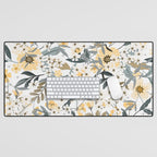 Spring Wildflowers, Floral Prints, Yellow and Gray Desk Mat Gallery Image 1