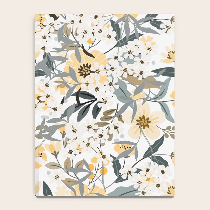 Spring Wildflowers, Floral Prints, Yellow and Gray Notebook Gallery Image 4