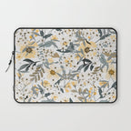 Spring Wildflowers, Floral Prints, Yellow and Gray Laptop Sleeve Gallery Image 1