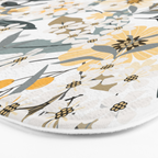 Spring Wildflowers, Floral Prints, Yellow and Gray Bath Mat Gallery Image 3