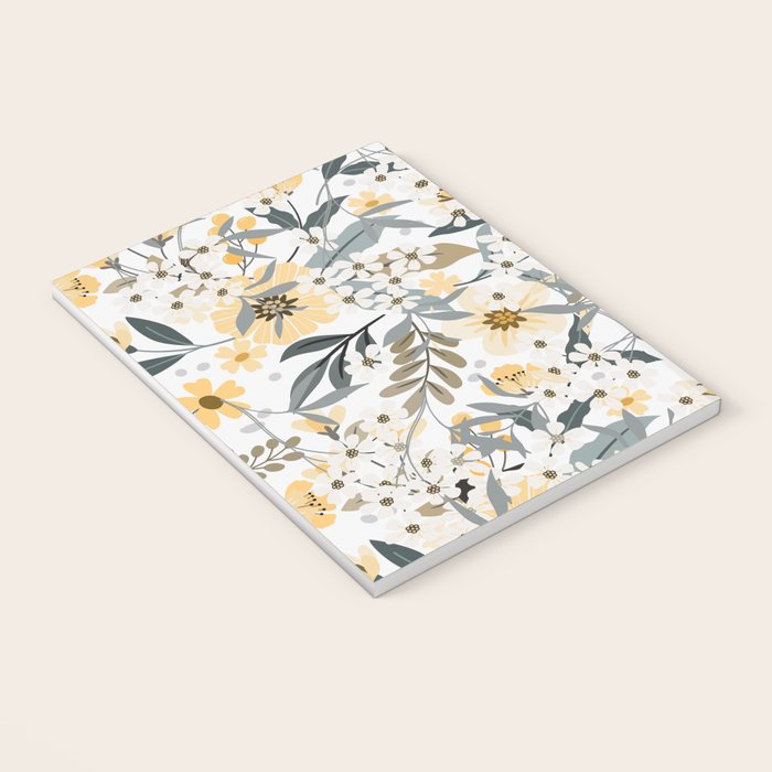 Spring Wildflowers, Floral Prints, Yellow and Gray Notebook Gallery Image 3