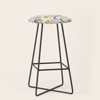Spring Wildflowers, Floral Prints, Yellow and Gray Stool Gallery Image 1