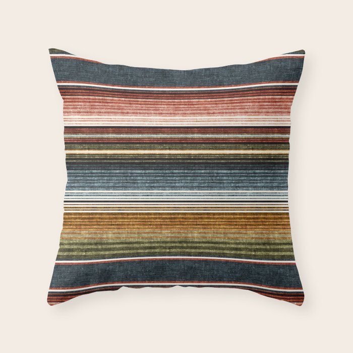 serape southwest stripe - earth tones Throw Pillow Gallery Image 6