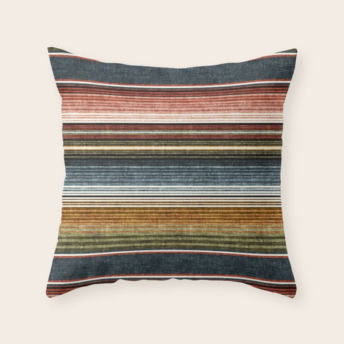 Serape Southwest Stripe - Earth Tones Throw Pillow