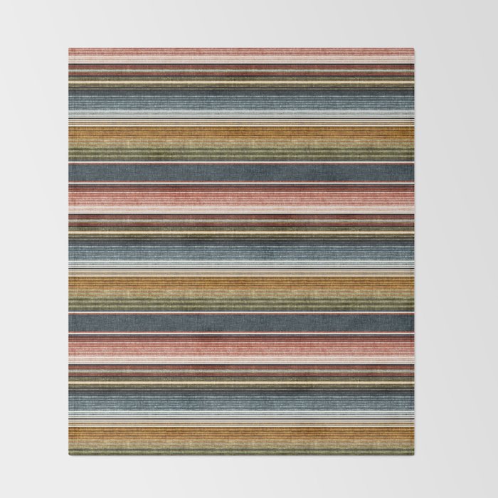 serape southwest stripe - earth tones Throw Blanket Gallery Image 2