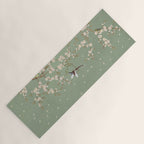 Chinoiserie Sage Green Cherry Blossom Bird Garden Yoga Mat Gallery Image 1