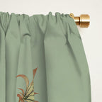 Chinoiserie Sage Green Cherry Blossom Bird Garden Window Curtain Gallery Image 2