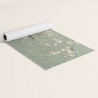 Chinoiserie Sage Green Cherry Blossom Bird Garden Yoga Mat Gallery Image 2