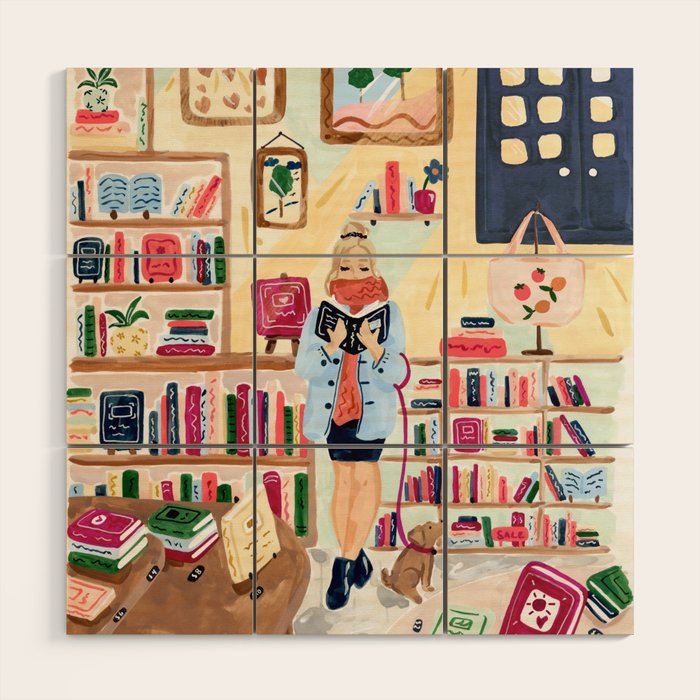 Fall Bookstore Wood Wall Art Gallery Image 1