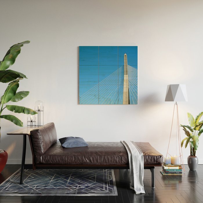 Zakim Bridge, Boston Wood Wall Art Gallery Image 2