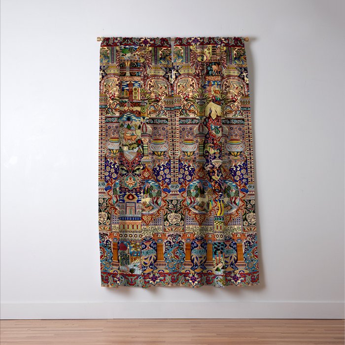 Ornate Antique Persian Kashmar Window Curtain Gallery Image 3