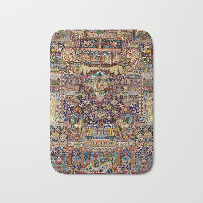 Ornate Antique Persian Kashmar Bath Mat Gallery Image 1
