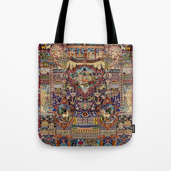 Ornate Antique Persian Kashmar Tote Bag Gallery Image 1