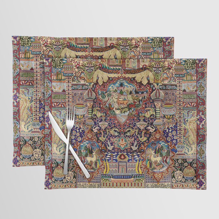 Ornate Antique Persian Kashmar Placemat Gallery Image 1