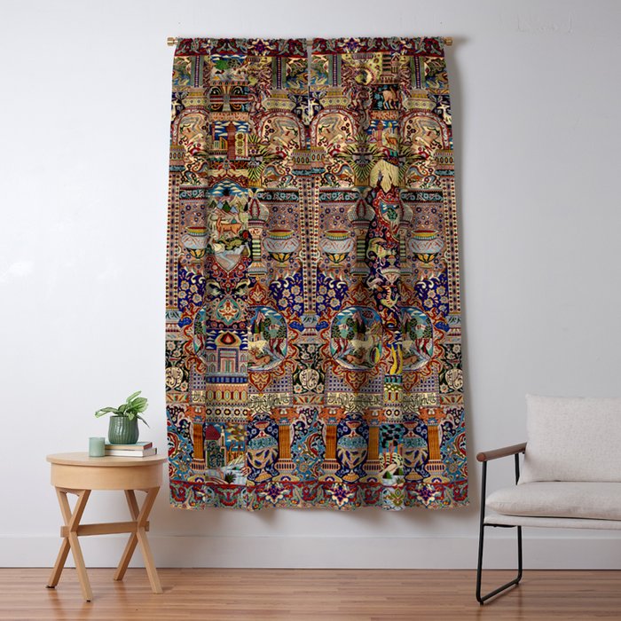Ornate Antique Persian Kashmar Window Curtain Gallery Image 1
