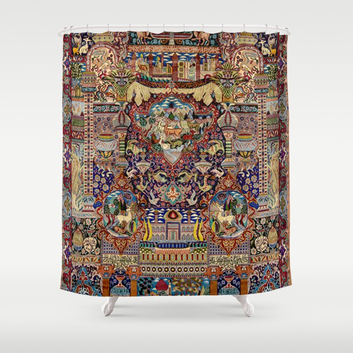 Ornate Antique Persian Kashmar Shower Curtain Gallery Image 1
