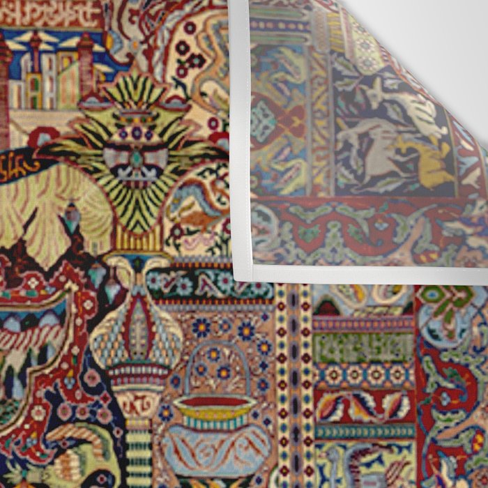 Ornate Antique Persian Kashmar Wall Tapestry Gallery Image 3