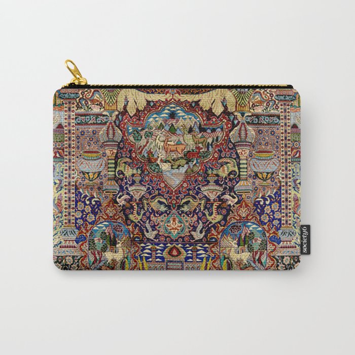 Ornate Antique Persian Kashmar Carry All Pouch Gallery Image 1