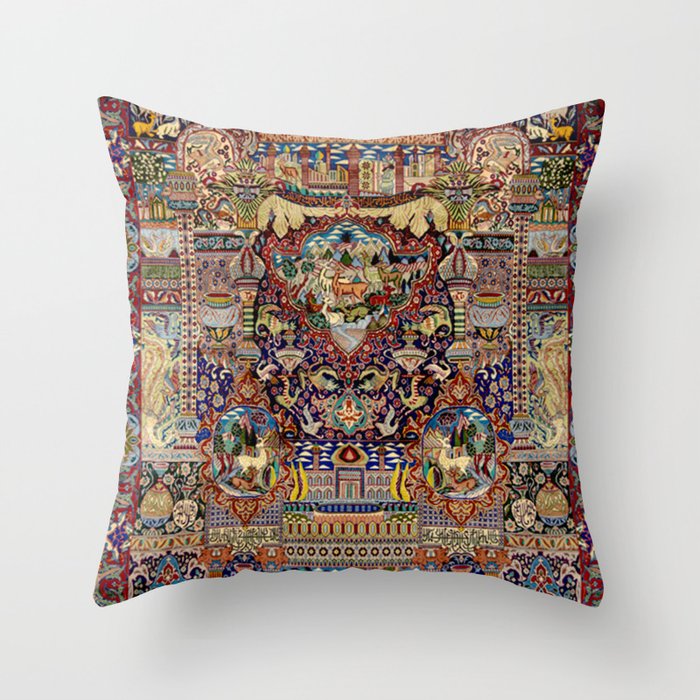 Ornate Antique Persian Kashmar Throw Pillow Gallery Image 6