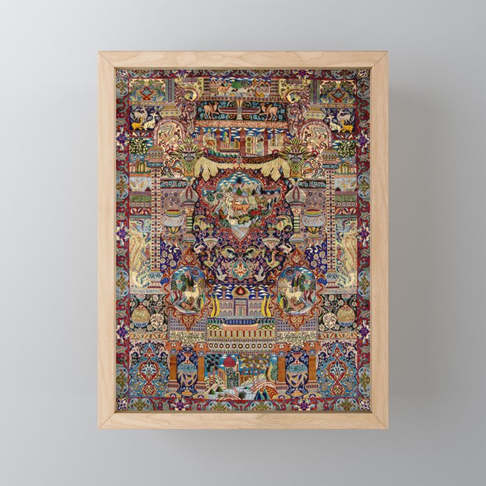 Ornate Antique Persian Kashmar Mini Art Print Gallery Image 1
