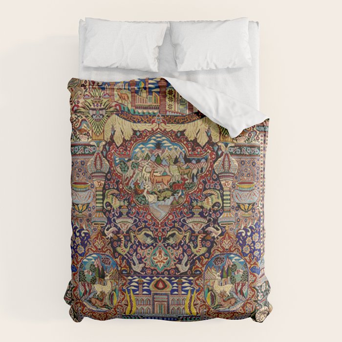 Ornate Antique Persian Kashmar Duvet Cover Gallery Image 6