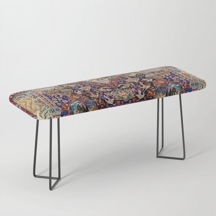 Ornate Antique Persian Kashmar Bench Gallery Image 1