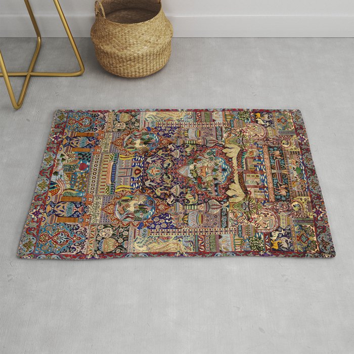 Ornate Antique Persian Kashmar Rug Gallery Image 1