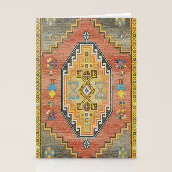 Moroccan Berber Geometric Rug Pattern Stationery Card Gallery Image 1