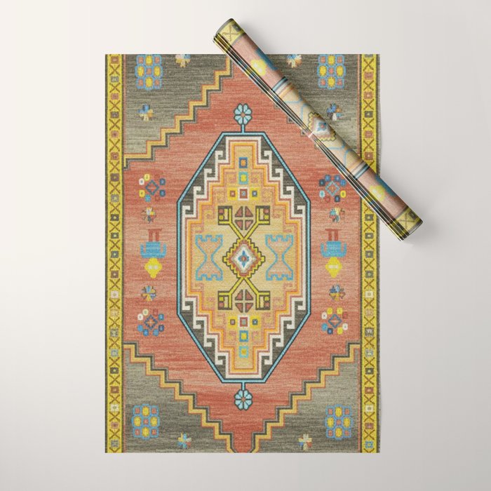 Moroccan Berber Geometric Rug Pattern Wrapping Paper Gallery Image 1
