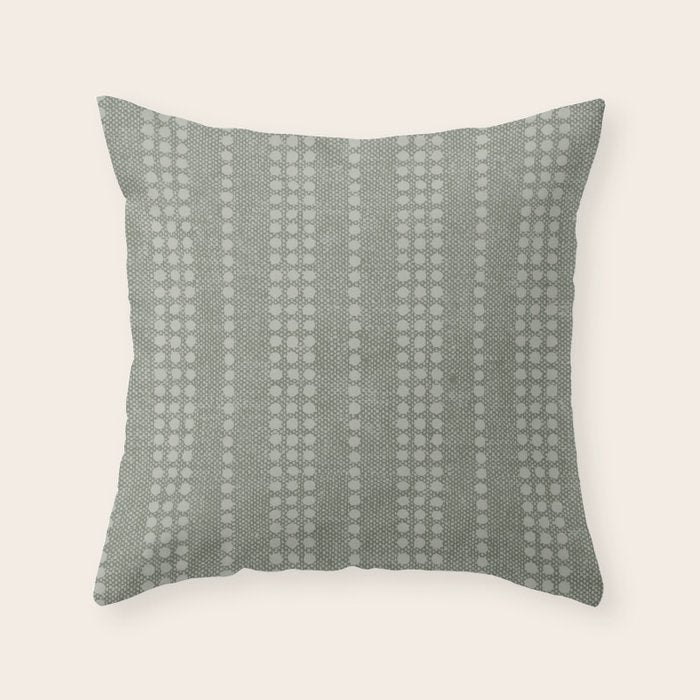 irregular striped dots - sage Throw Pillow Gallery Image 1