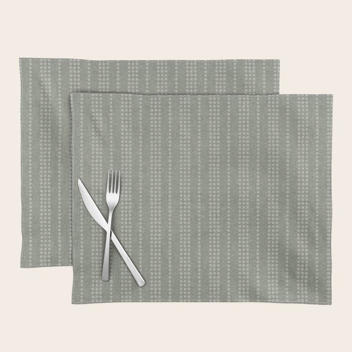 irregular striped dots - sage Placemat Gallery Image 1